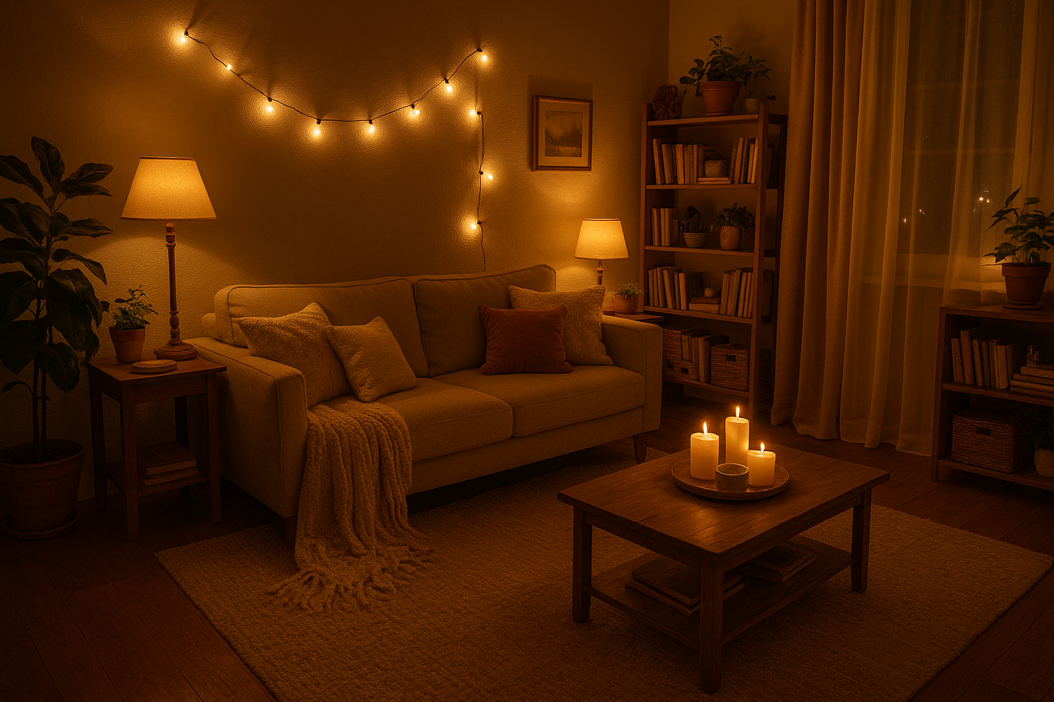house vibes ambiance and soft lighting